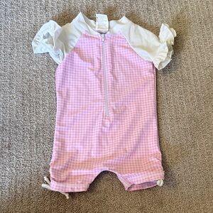 Snapper Rock Pink and White Baby Swimsuit